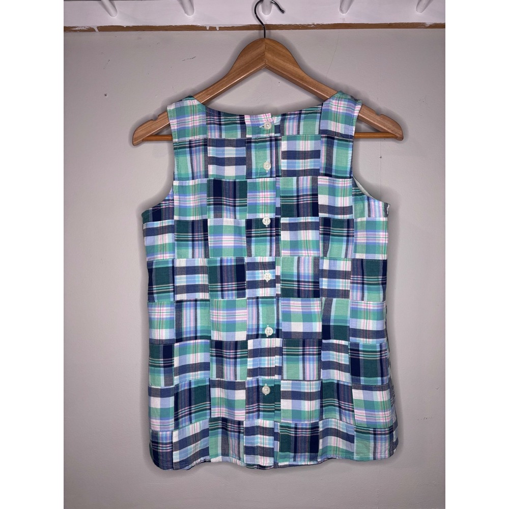Talbots Petite Patchwork Plaid Sleeveless Top Cotton Size P - Picture 3 of 5